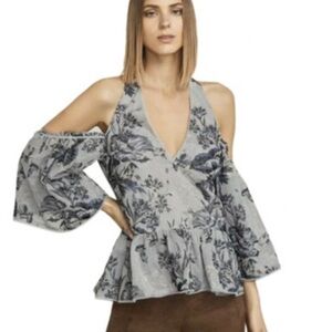 BCBGMaxazaria Travis Floral Tapestry Blouse